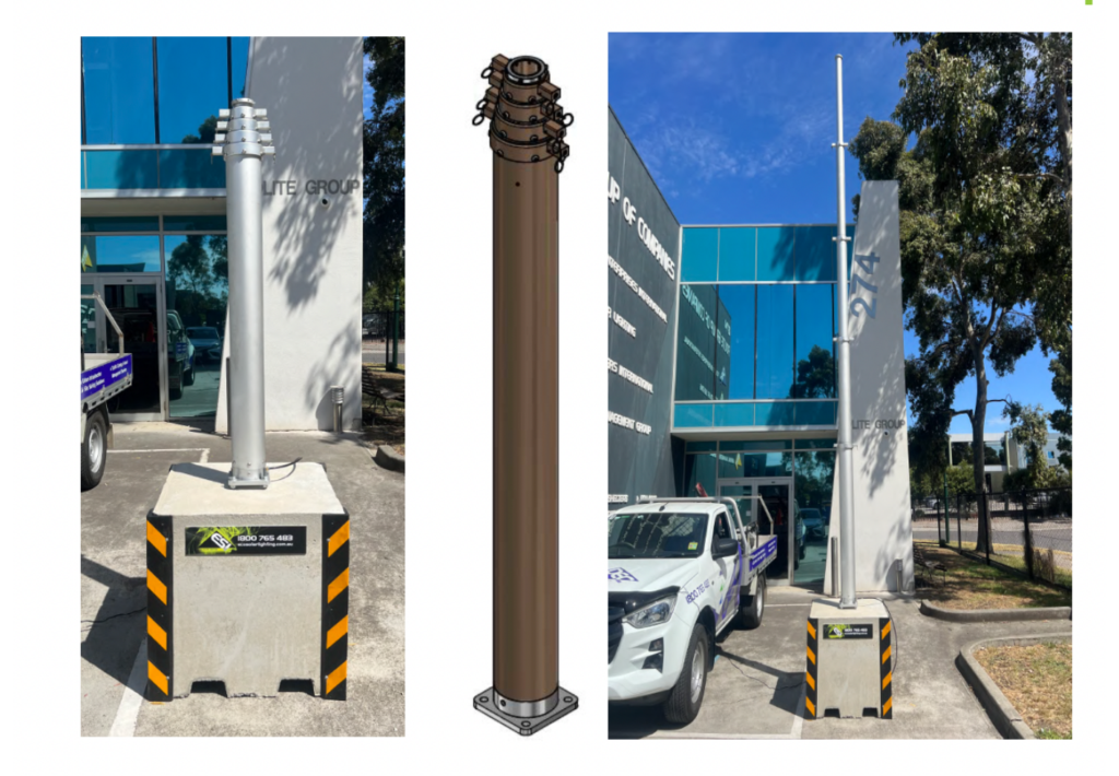 Telescopic / Pneumatic solar light pole